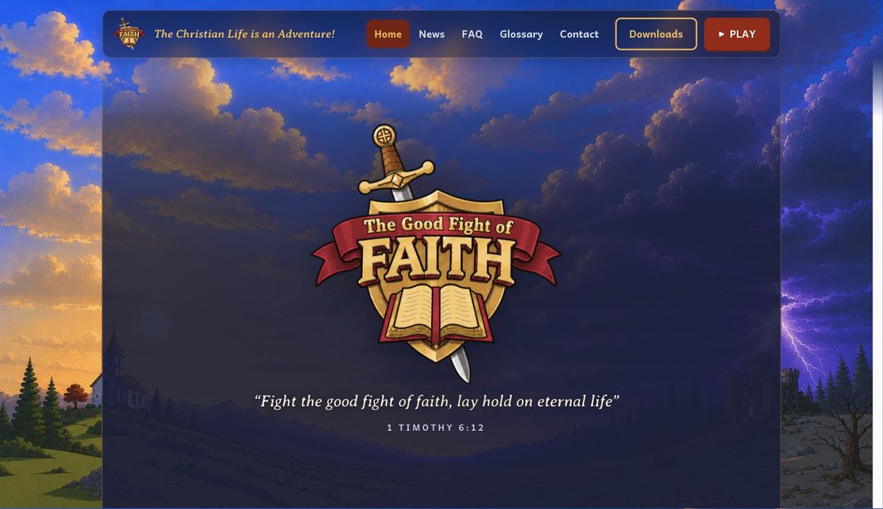 Screenshot of The Good Fight of Faith homepage